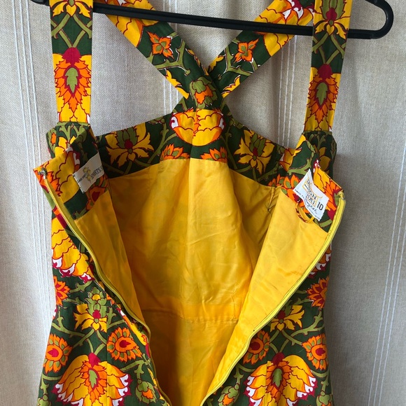 Floral Maxi Dress in Green and Yellow - Picture 7 of 11